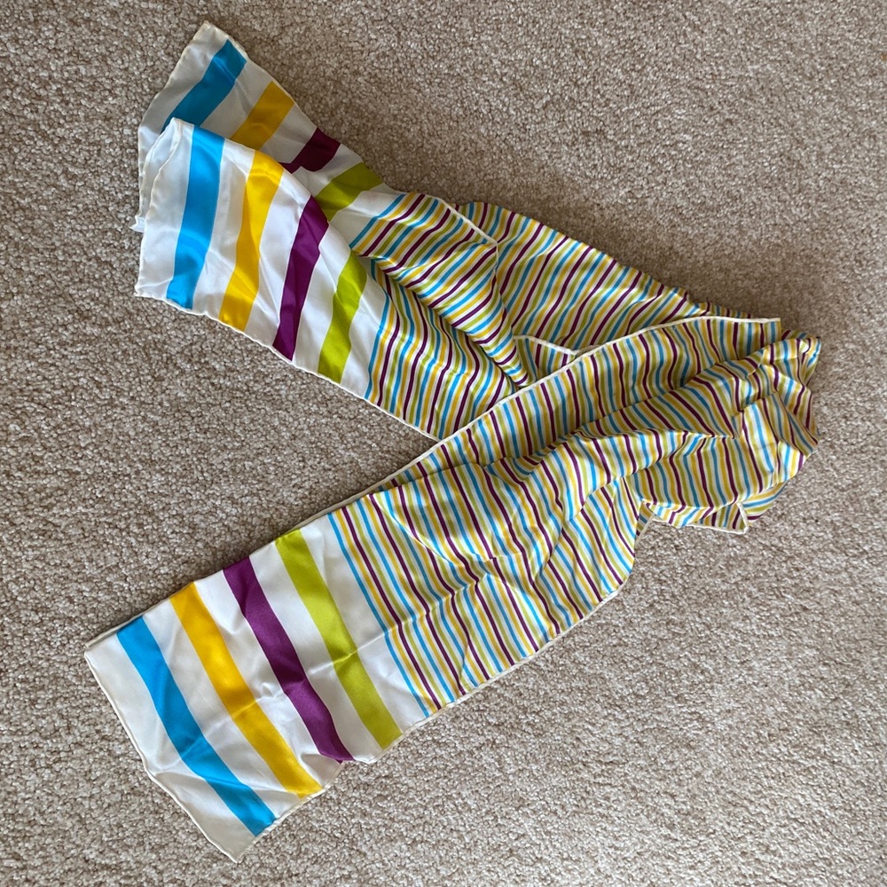 ECHO silk blend striped scarf
